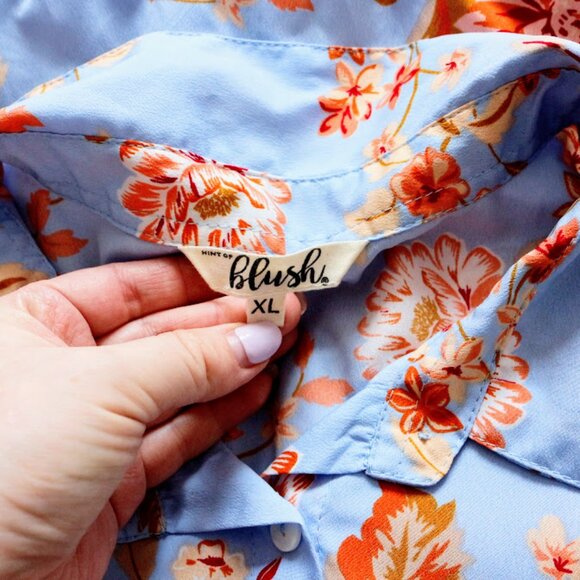 Ditsy Collared Sun Dress Pastel Blue - Picture 5 of 5